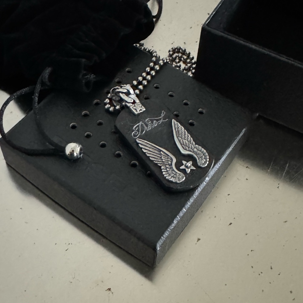 Diesel Black Dog Tag Necklace - Picture 3 of 5